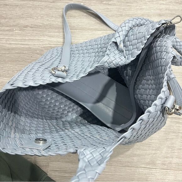 Woven tote bag baby blue crossbody shoulder bag rachel zoe - Picture 2 of 6